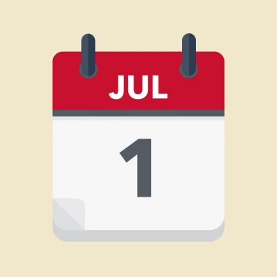 Calendar icon showing 1st July