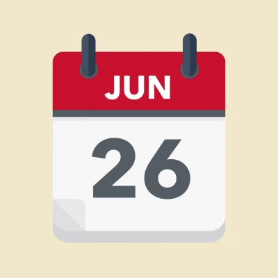 Calendar icon showing 26th June